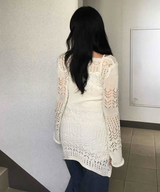 Bohemian knit mini dress