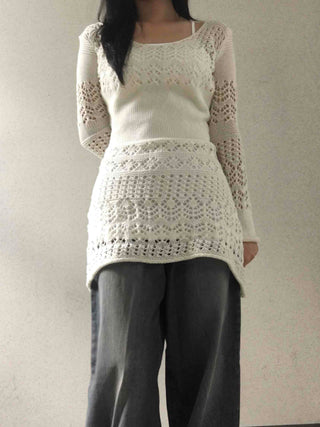 Bohemian knit mini dress