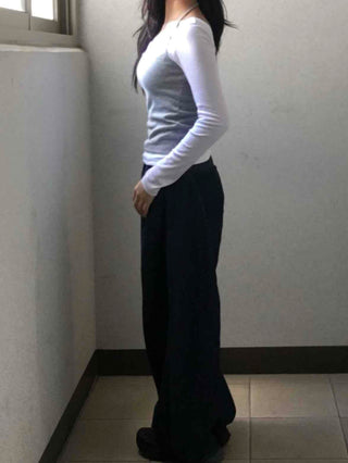 Halter Neck Layered Long Sleeve T-shirt