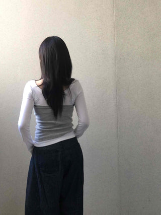 Halter Neck Layered Long Sleeve T-shirt