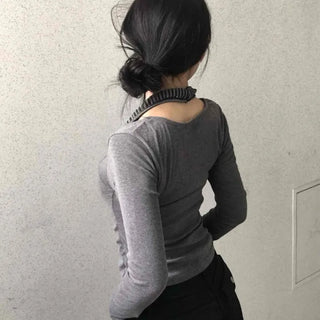 Basic Striped Halter Neck Layered Tee