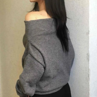 Basic Loose Fit Off-Shoulder Knit