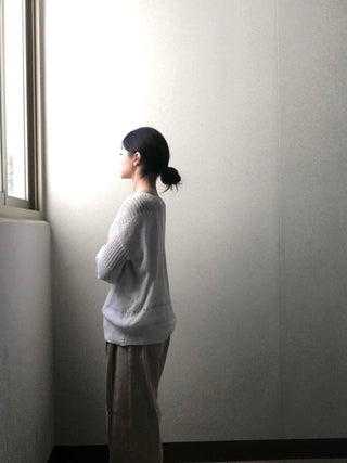 Basic Boat Neck See-through Knit