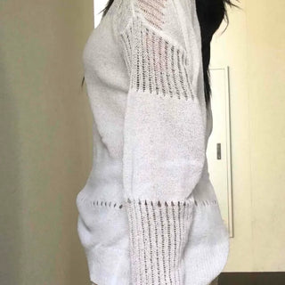 Basic Boat Neck See-through Knit