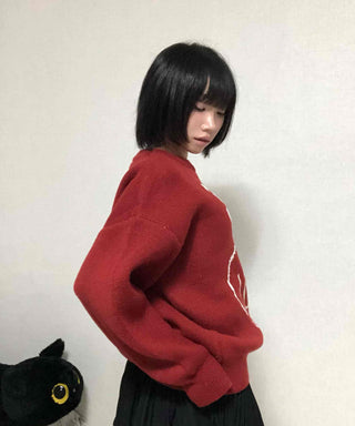 Avant-fit Round Neck Cat Knit