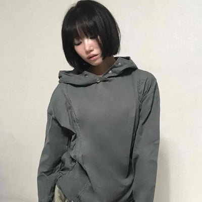 Effortless Chic Rustling Plain Hoodie