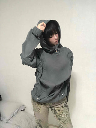 Effortless Chic Rustling Plain Hoodie