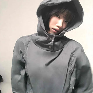 Effortless Chic Rustling Plain Hoodie