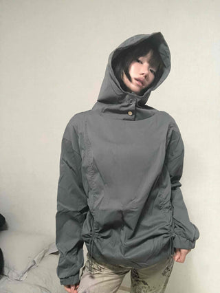 Effortless Chic Rustling Plain Hoodie