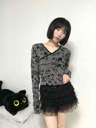 Tiered lace frill shorts