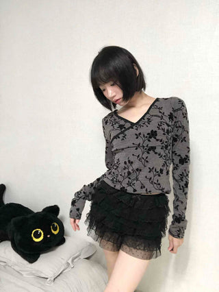Tiered lace frill shorts