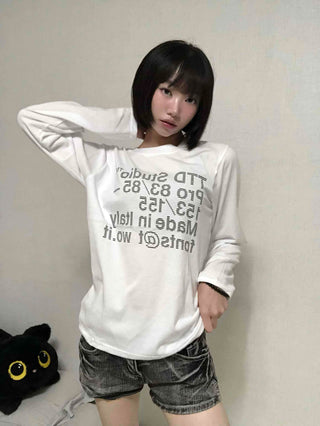 Natural Lettering Long Sleeve T-shirt