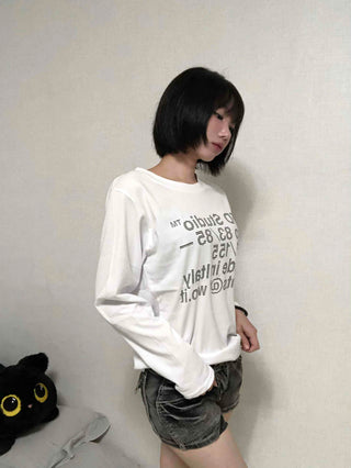 Natural Lettering Long Sleeve T-shirt