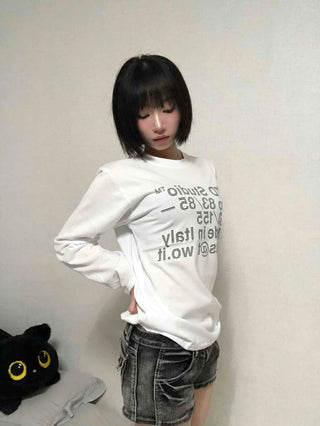 Natural Lettering Long Sleeve T-shirt