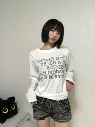 Natural Lettering Long Sleeve T-shirt