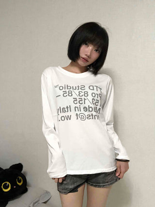 Natural Lettering Long Sleeve T-shirt
