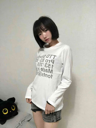 Natural Lettering Long Sleeve T-shirt
