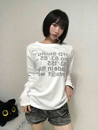 Natural Lettering Long Sleeve T-shirt
