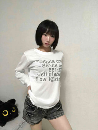 Natural Lettering Long Sleeve T-shirt