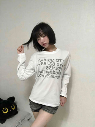 Natural Lettering Long Sleeve T-shirt