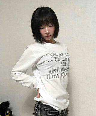 Natural Lettering Long Sleeve T-shirt