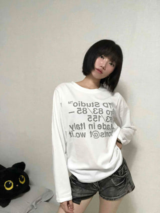 Natural Lettering Long Sleeve T-shirt