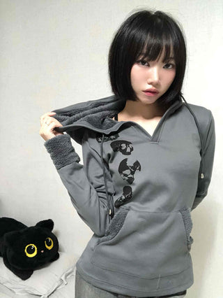 Newtro Slim Fit Skull Cotton Hoodie