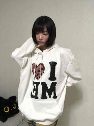 Loose Fit Leopard Graphic Hoodie