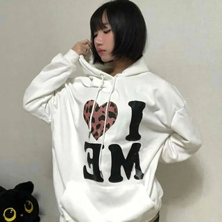 Loose Fit Leopard Graphic Hoodie