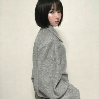Comfortable Knit Shirt Collar Cardigan