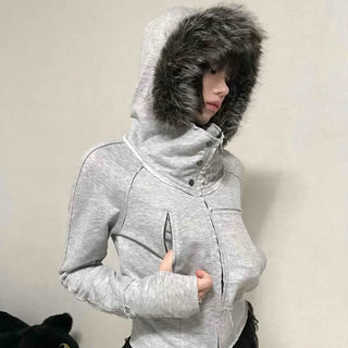 Gray vintage plain hoodie
