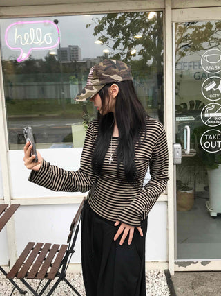 Street Long Sleeve Striped T-shirt
