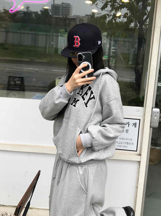 Daily Embroidered Oversized Autumn Zip-up