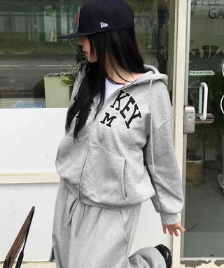 Daily Embroidered Oversized Autumn Zip-up