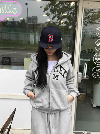 Daily Embroidered Oversized Autumn Zip-up