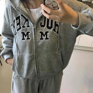 Daily Embroidered Oversized Autumn Zip-up