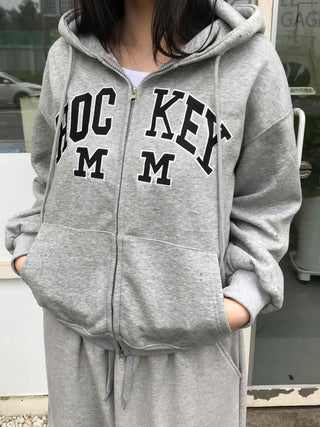 Daily Embroidered Oversized Autumn Zip-up