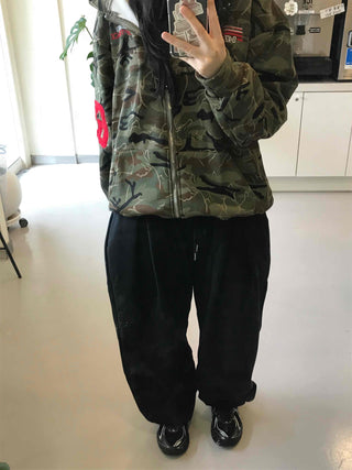 New Basic Cotton Plain Pintuck Long Pants