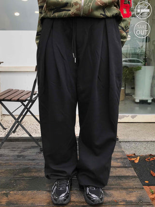 New Basic Cotton Plain Pintuck Long Pants