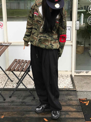 New Basic Cotton Plain Pintuck Long Pants