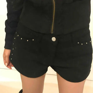 Effortless Chic Studded Skinny Shorts