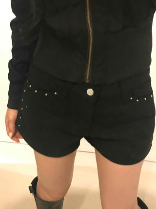 Effortless Chic Studded Skinny Shorts