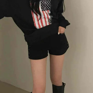 Effortless Chic Studded Skinny Shorts