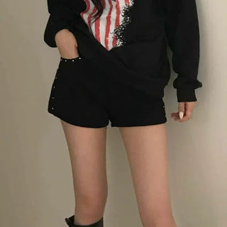 Effortless Chic Studded Skinny Shorts