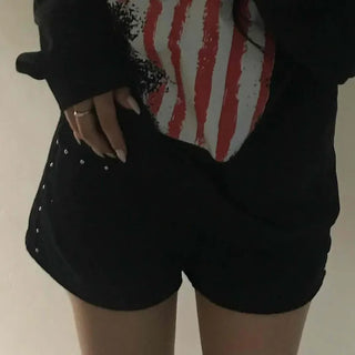 Effortless Chic Studded Skinny Shorts