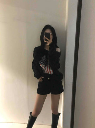 Effortless Chic Studded Skinny Shorts