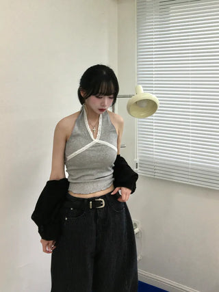ZED Stripe Balloon Fit Wide Denim Pants