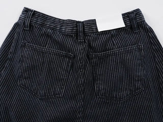 ZED Stripe Balloon Fit Wide Denim Pants
