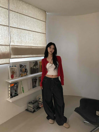 Comfortable Round Neck Knit Cardigan