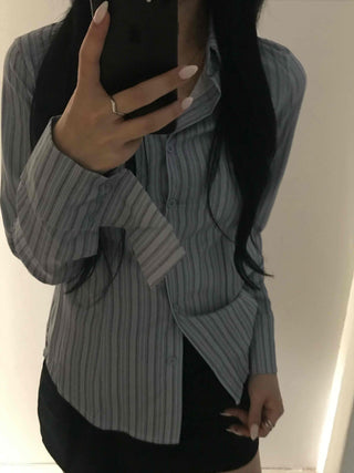 Hip stripe slim fit shirt